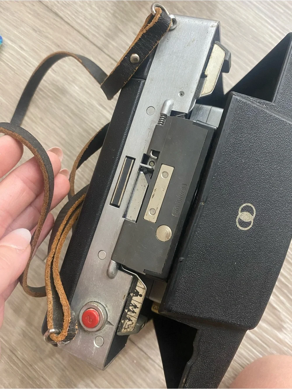 Polaroid Instant Land Camera Automatic 100 in Gray and Black - Vintage 1980s